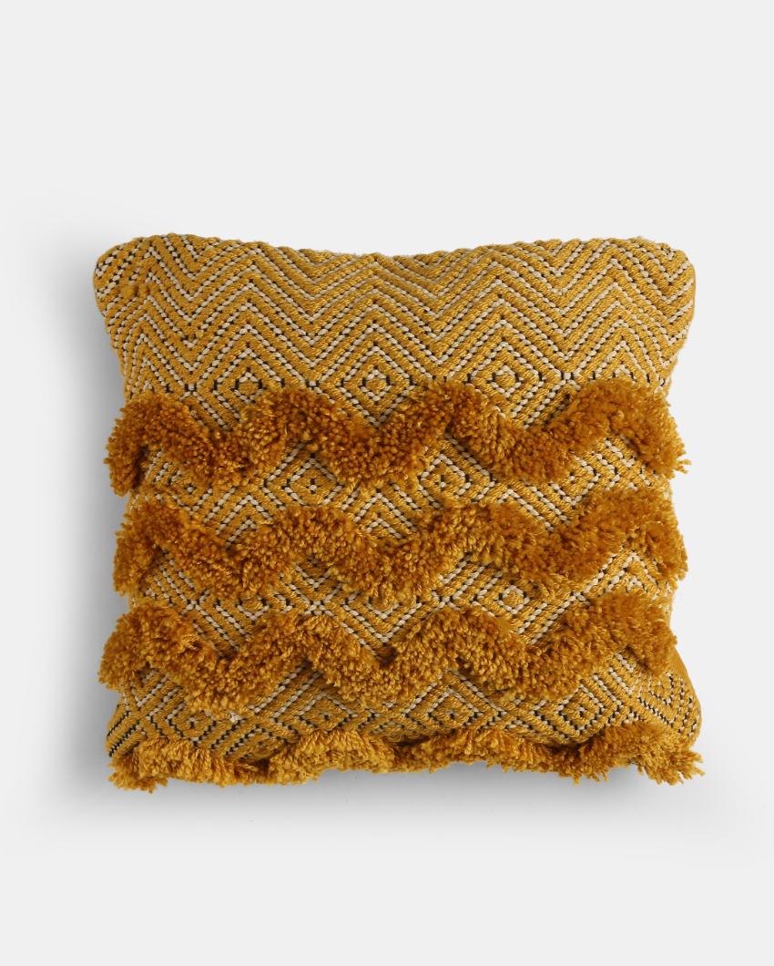 Tufted Yellow Cushion Cover | 17 x 17 inches