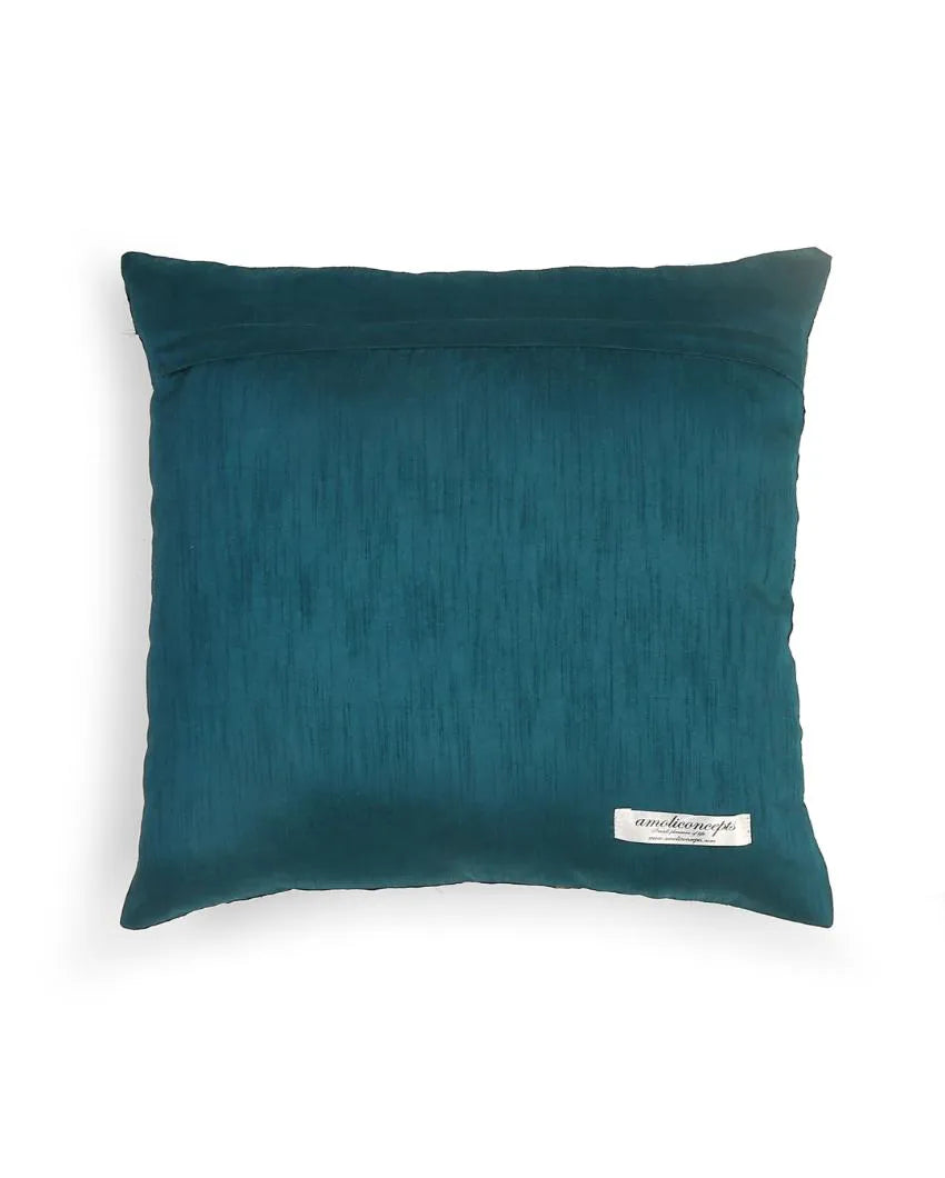 Hues Of Green Beaded Cushion Cover  | 18 x 18 inches