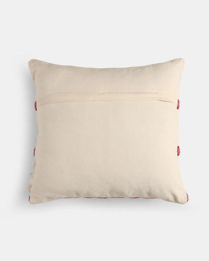 Fuschia Hand Tufted Cotton Cushion Cover | 18 x 18 inches