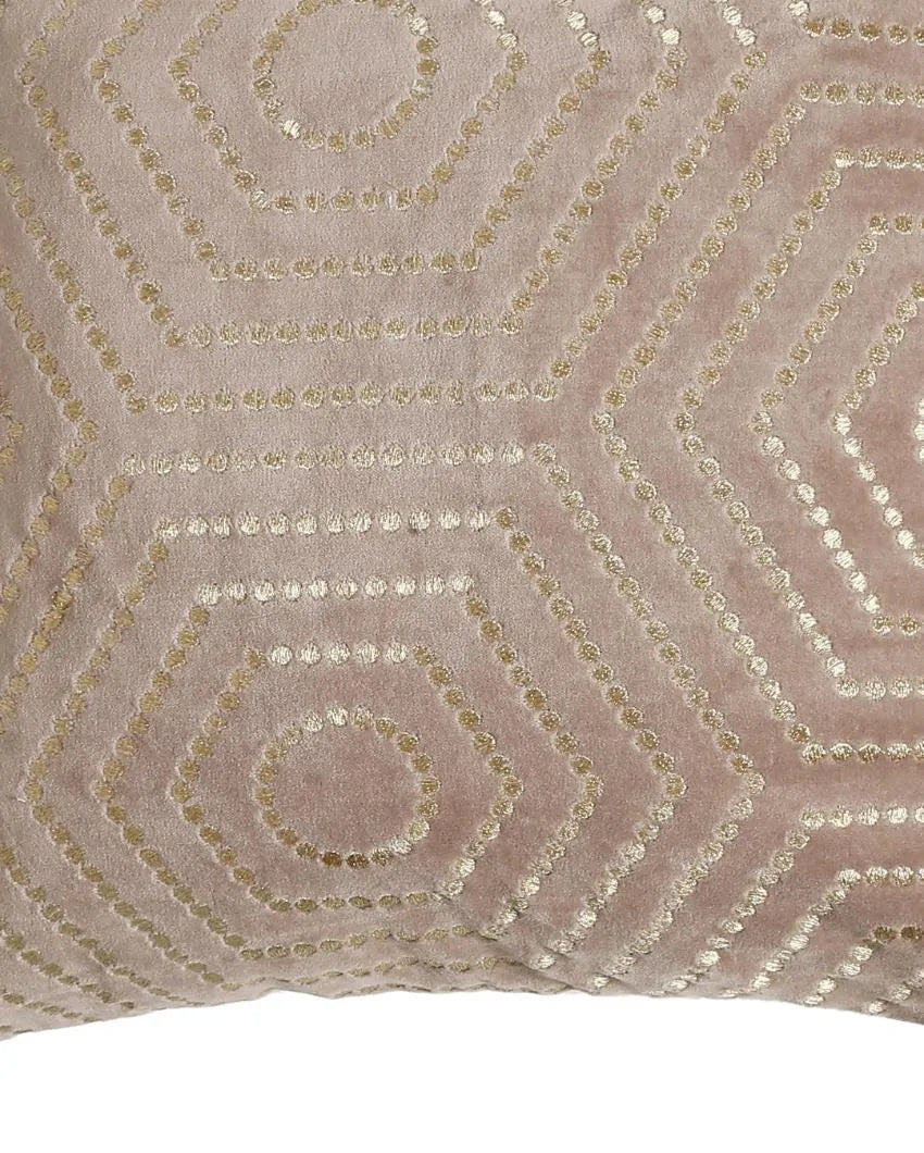 Gold Embroidered Cotton Cushion Cover | 20 x 20 inches