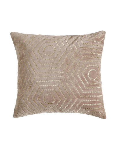 Gold Embroidered Cotton Cushion Cover | 20 x 20 inches