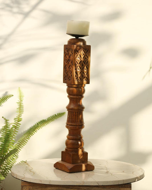 Handcrafted Paya Design Rustic Candle Holder Style 2