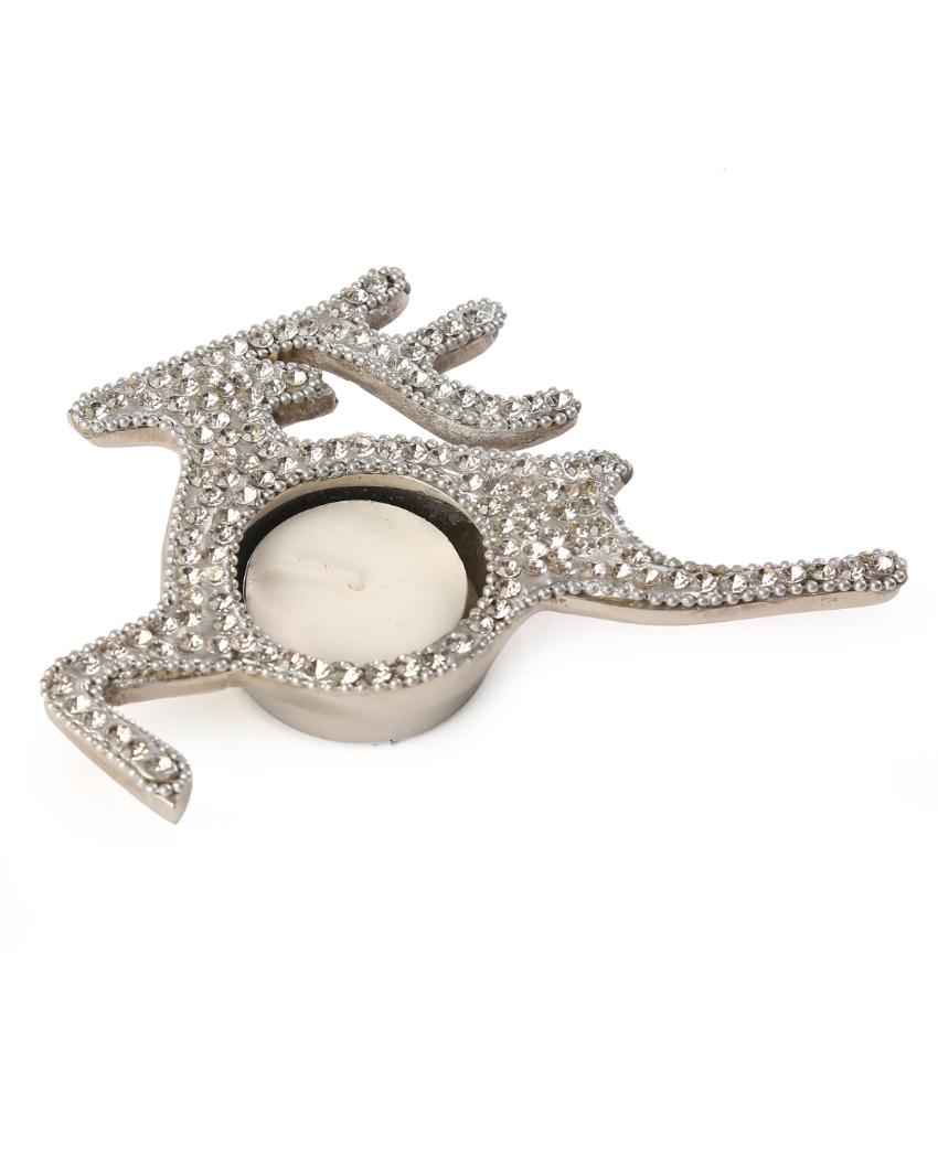 Reindeer & Snowflake Tealight Candle Holder