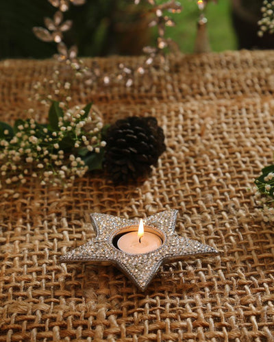 Rhine Stones Star Tealight Holder