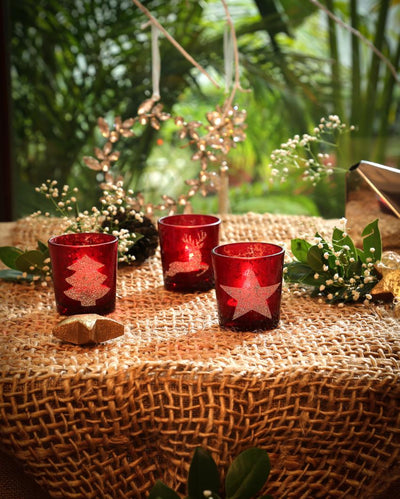 Star Tree & Reindeer Tealight Holders | Set of 3