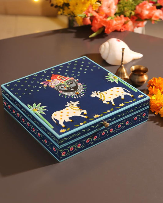 Pichwai Krishna Painted Box