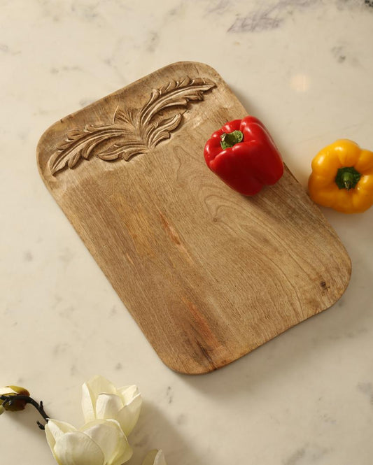 Flower Design Hand Carved Chopping Board