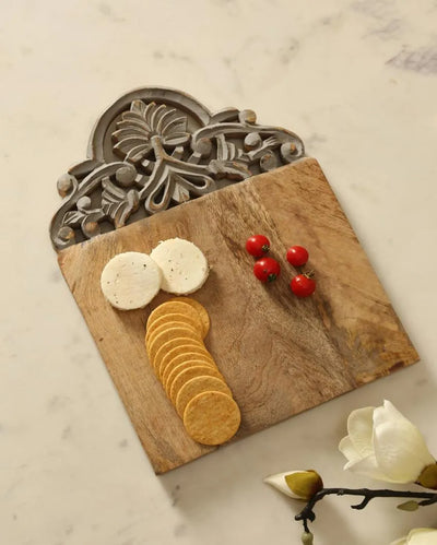 Grey & Natural Hand Carved Chopping Board