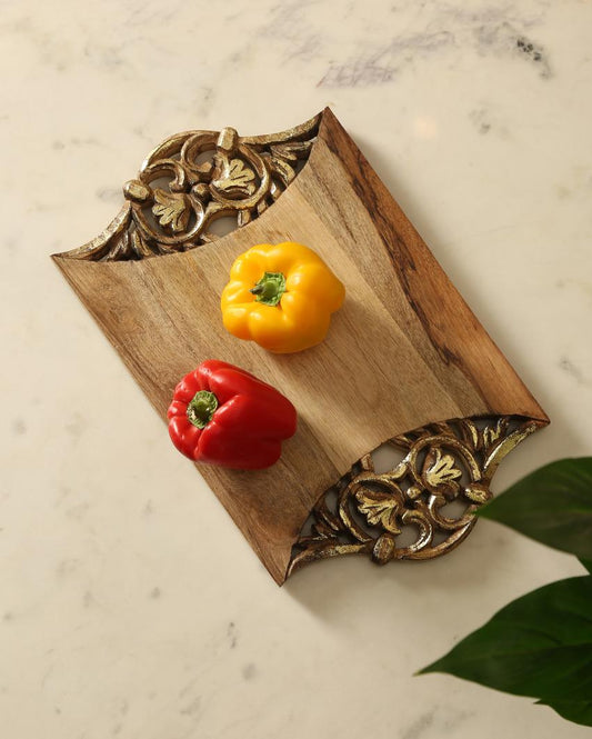 Antique Gold Foiled Hand Carved Chopping Board