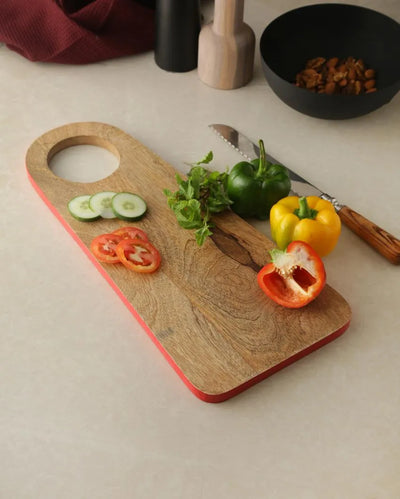 Colored Rim Cheese Board