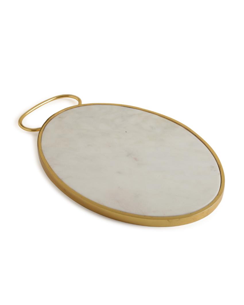 Gold Tone Rim Marble Cheese