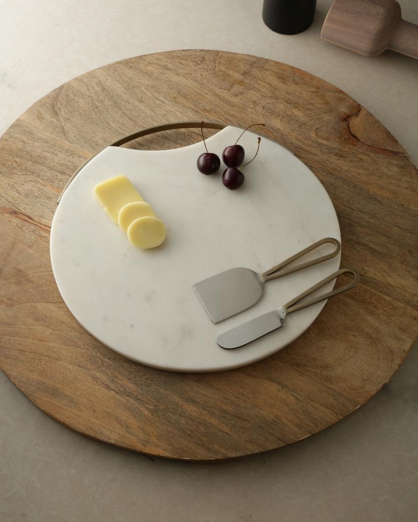 Matt Gold Handle Marble Cheese Board