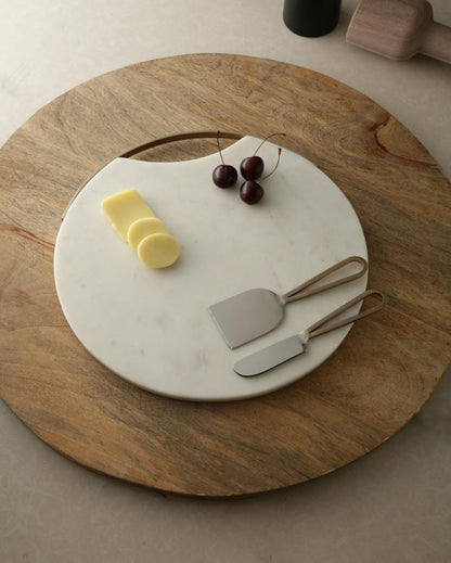 Matt Gold Handle Marble Cheese Board