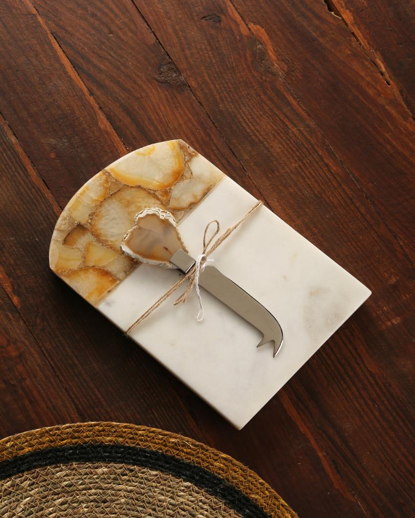 Agate & Marble Cheese Board with Cheese Knife