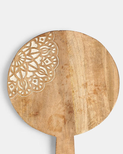 Carved Flower Round Cheese Board