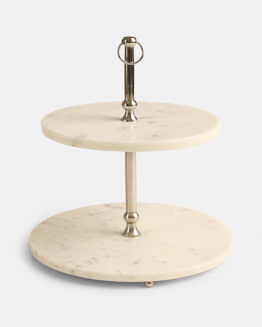 Two Tier Marble Cake Stand