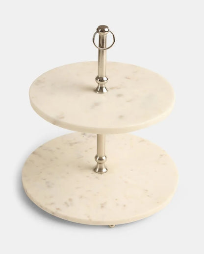 Two Tier Marble Cake Stand