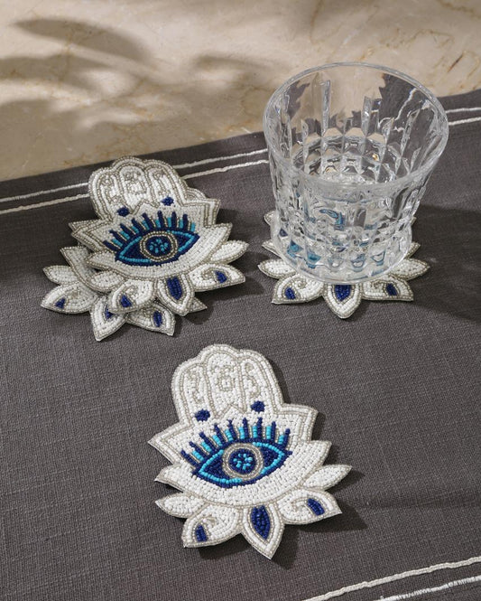 Hands Of Humsa Beaded Coasters | Set of 4