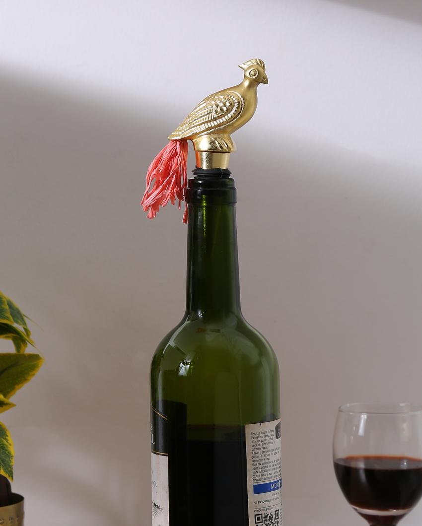 Rooster Gold Tone Wine Bottle Stopper