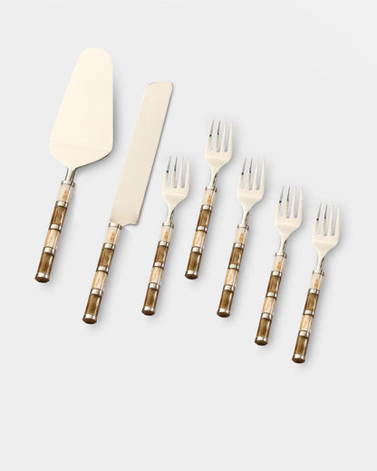 Mop Cake Knife & Servers with Forks Set