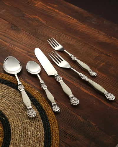 Classic Stainless Steel Silver Tone Cutlery | Set of 5