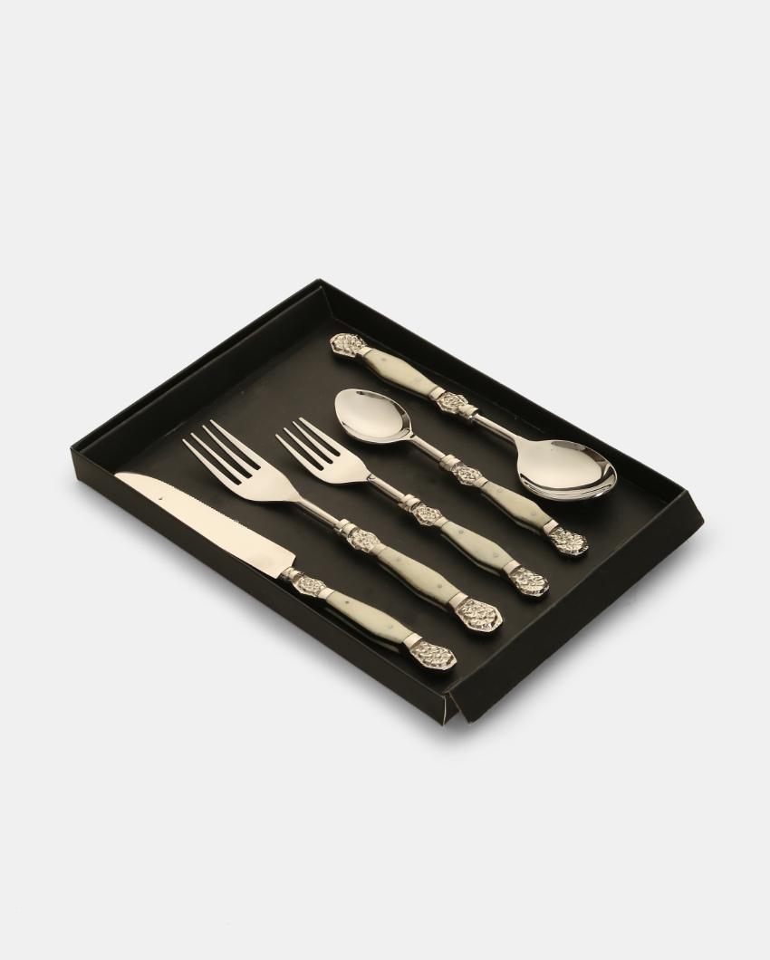 Classic Stainless Steel Silver Tone Cutlery | Set of 5