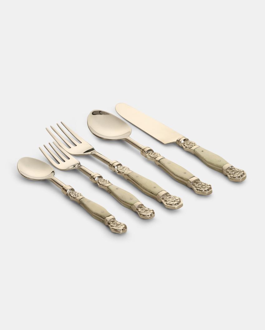 Classic Stainless Steel Silver Tone Cutlery | Set of 5