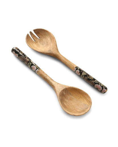 Forest Design Decal Salad Servers Set