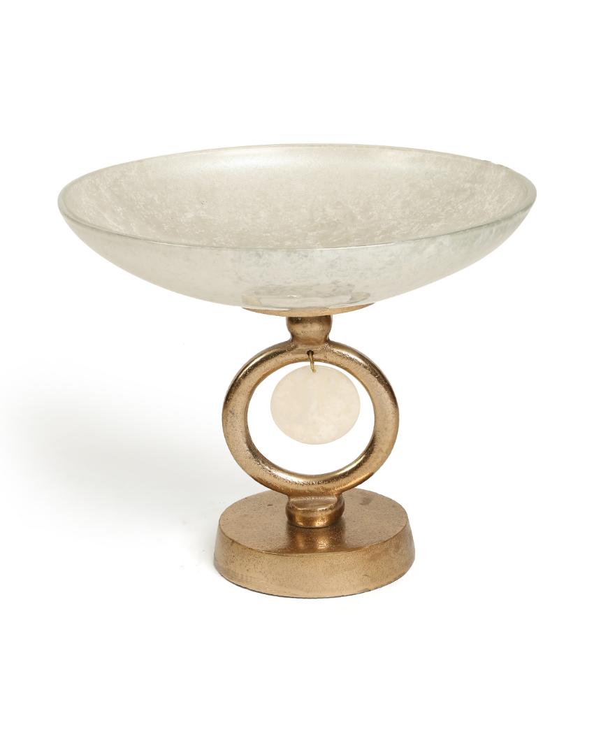Ivory & Gold Decorative Glass Bowl
