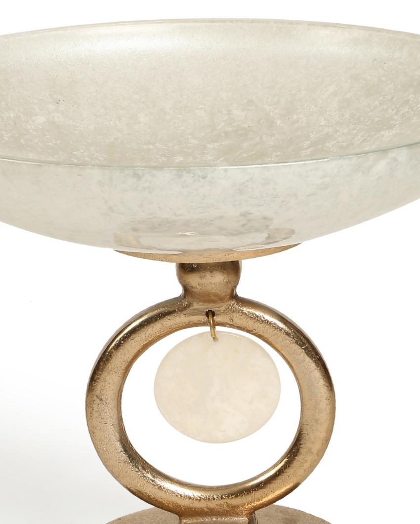 Ivory & Gold Decorative Glass Bowl