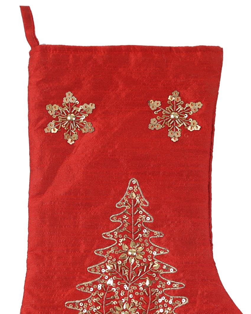 Red Embellished Christmas Stocking