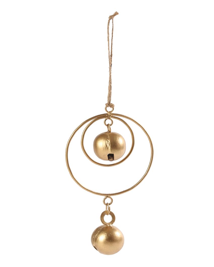 Bells In Metal Ring Christmas Ornaments | Set of 2