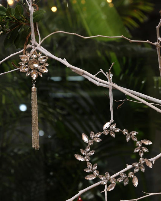 Crystal Star Ornament with Beaded Tassel