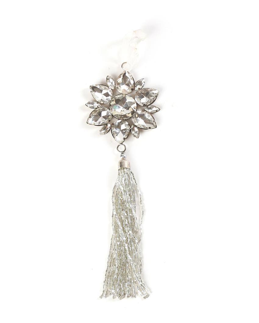 Crystal Star Ornament with Beaded Tassel