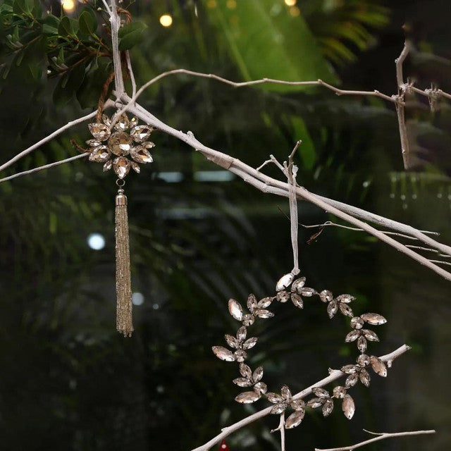 Crystal Star Ornament with Beaded Tassel