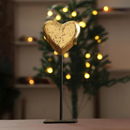 Distress Finish Gold Foiled Heart Showpiece | Single