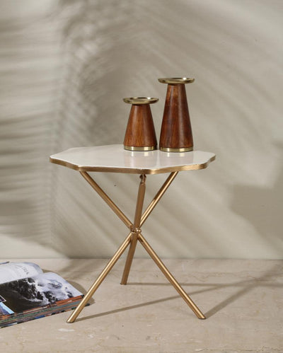 Ivory Enamel Finish Foldable Table