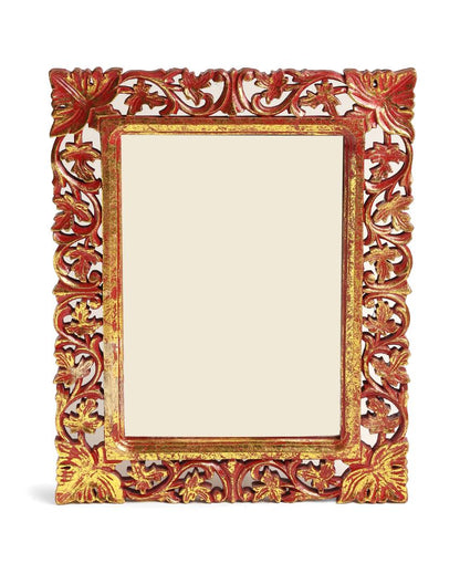 Red Vintage Style MDF Mirror