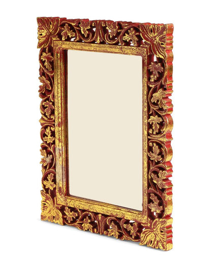 Red Vintage Style MDF Mirror