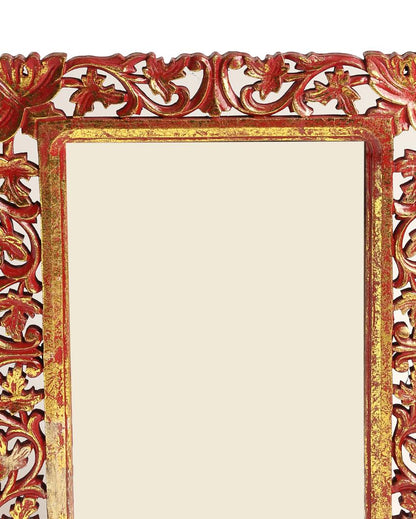 Red Vintage Style MDF Mirror