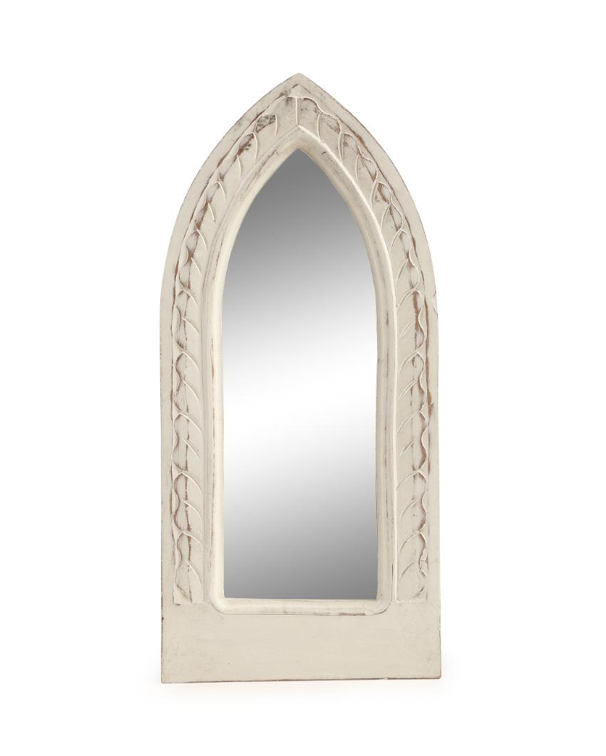 White Distress Finish Hand Crafted Mirror