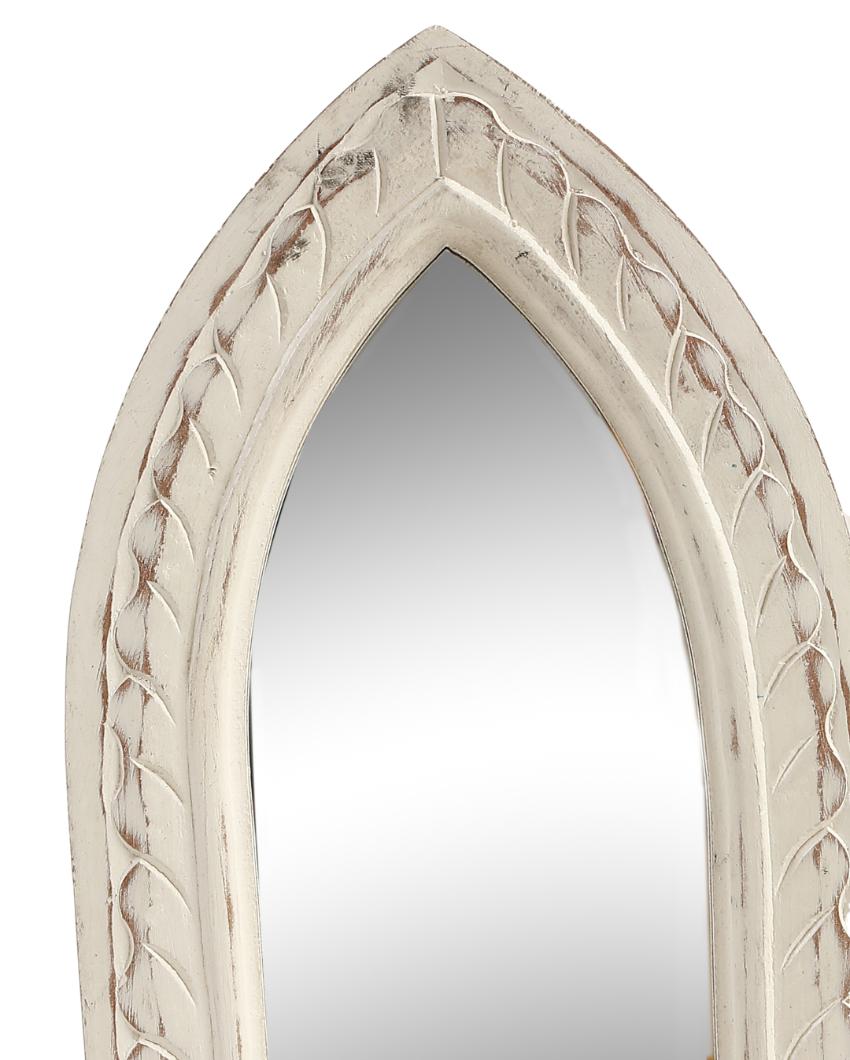 White Distress Finish Hand Crafted Mirror