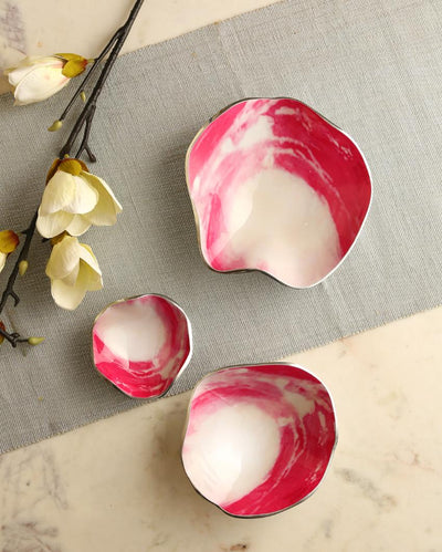 Enameled Aluminum Platters | Set of 3 Pink