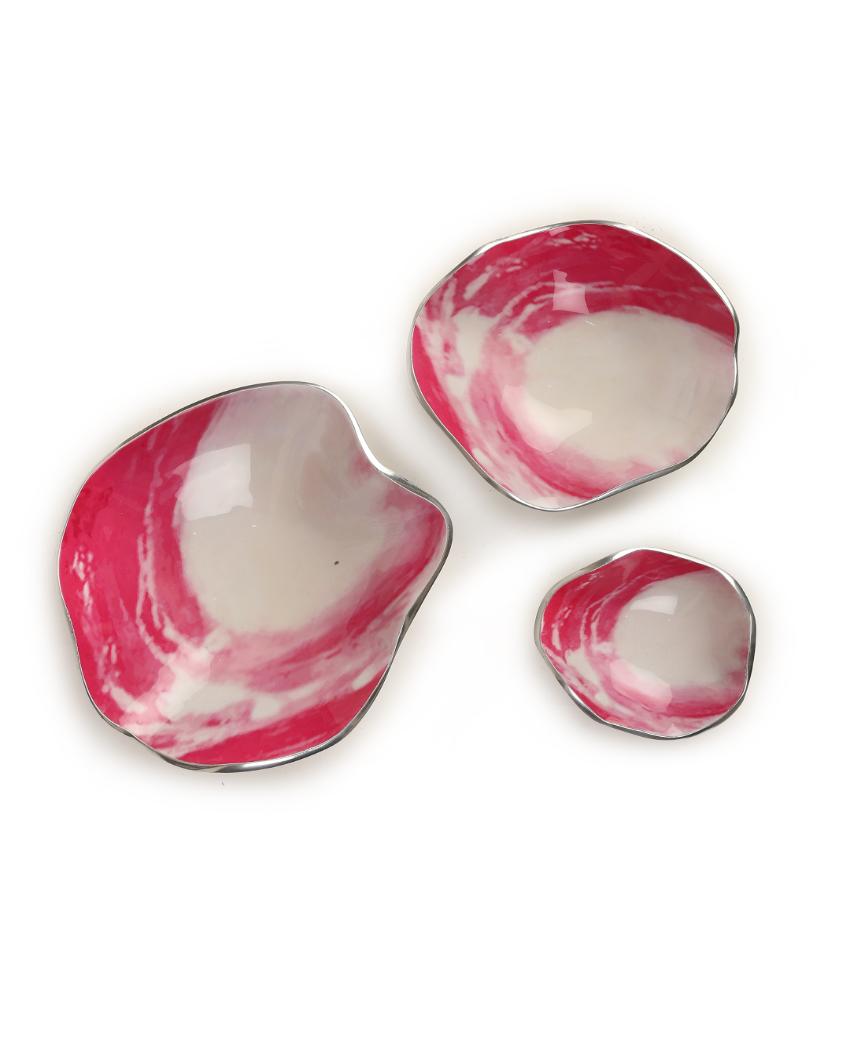 Enameled Aluminum Platters | Set of 3 Pink