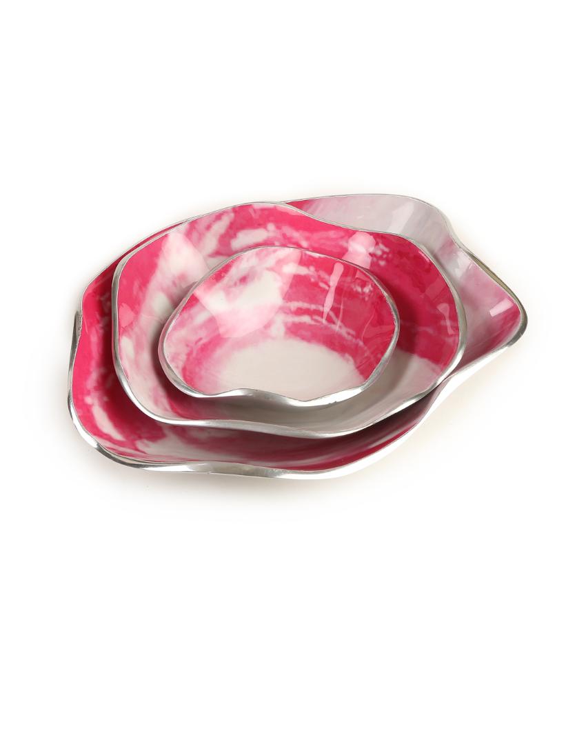 Enameled Aluminum Platters | Set of 3 Pink