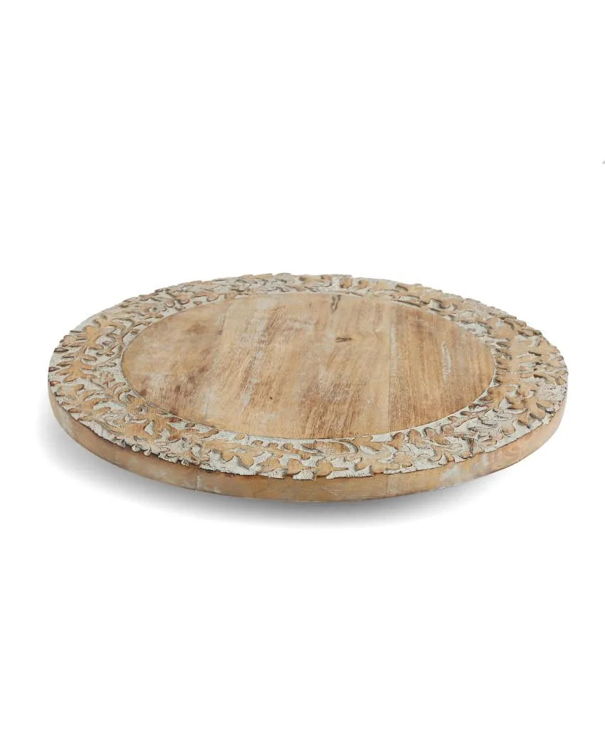 Wash Finish Mango Wood Lazy Susan Platter