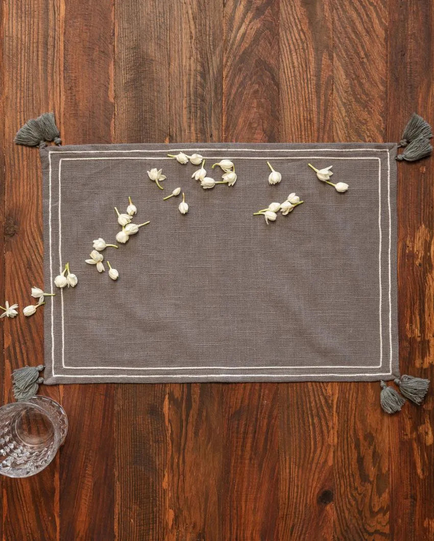 Grey Cotton Placemats | Set of 4