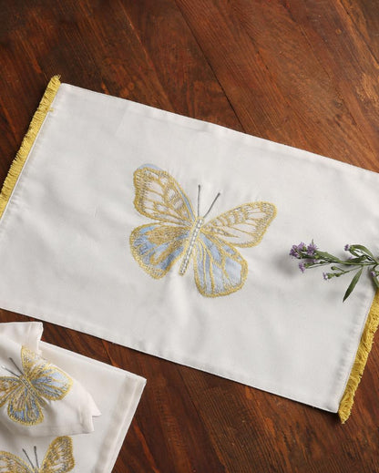 Butterfly Applique Cotton Placemats | Set of 4