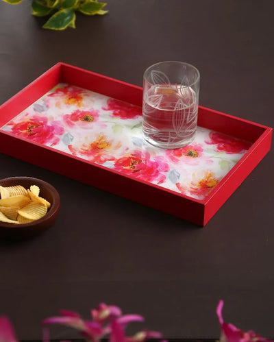 Flower Design Enamelled MDF Tray