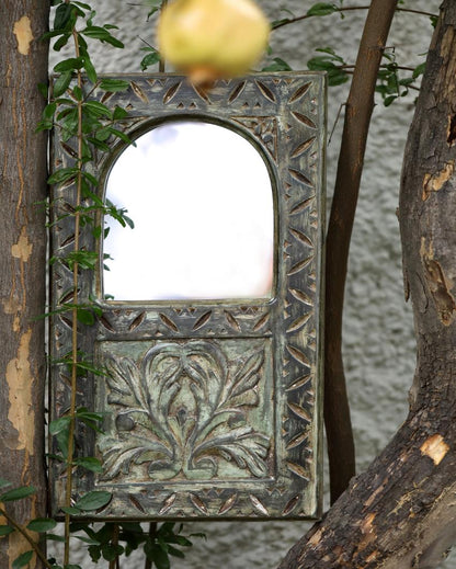Antique Green Mango Wood Mirror